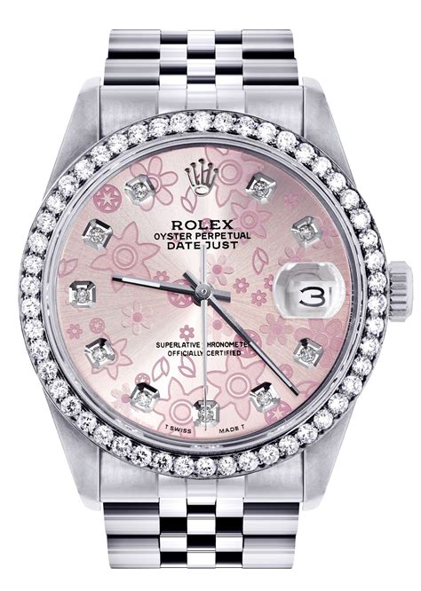 flower setting diamond rolex|rolex diamond bezel for sale.